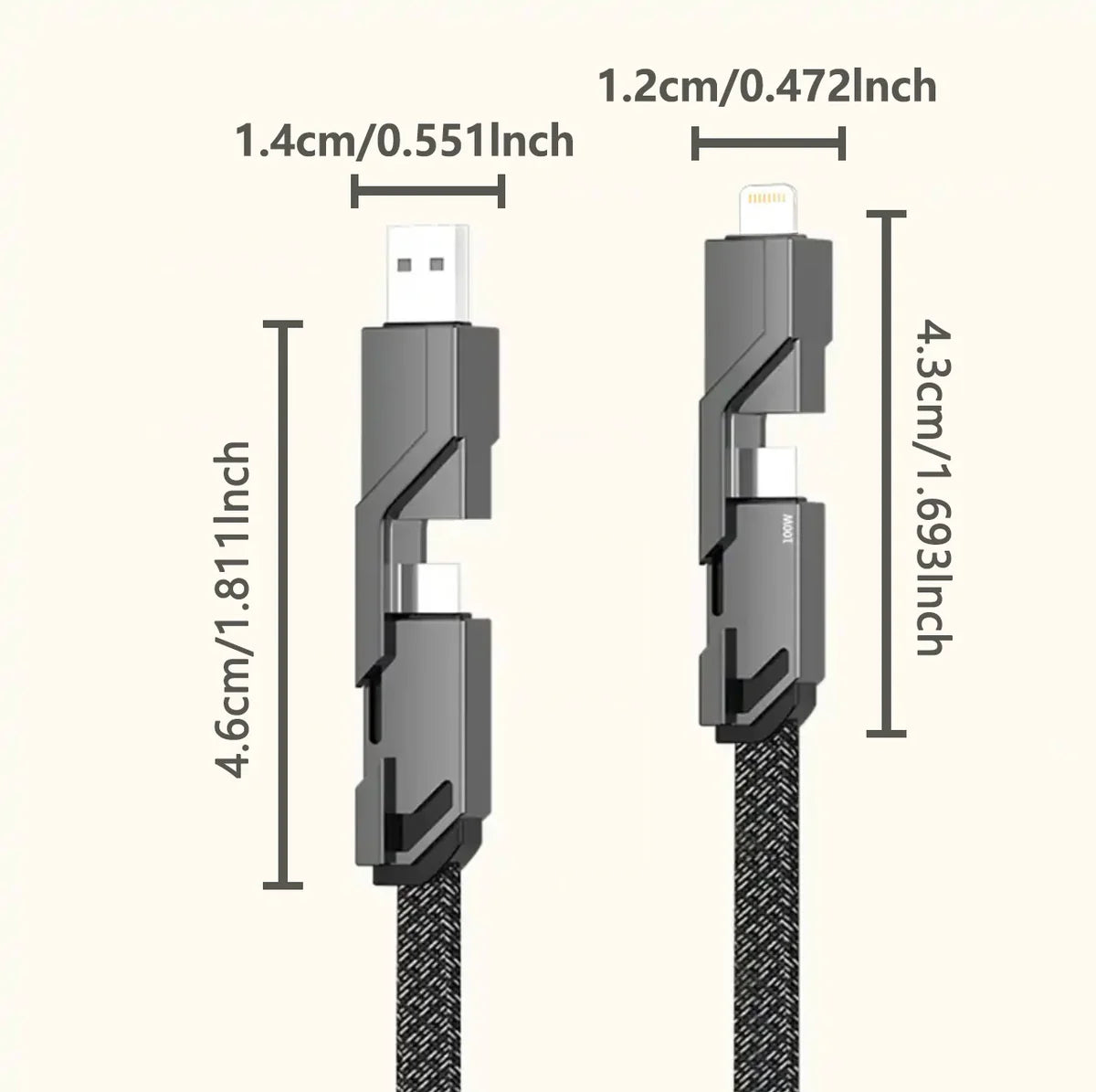 Guardian ™ 4 in 1 Fast Charging Data Cable | Pack of 1