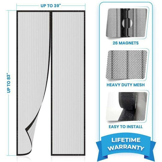 Mesh Magnetic Mosquito Screen | Door Net Curtain with Magnets | Pack of 1