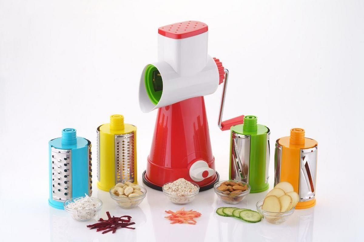 4 in 1 Rotary Drum Vegetable Grater & Slicer | Pack of 1