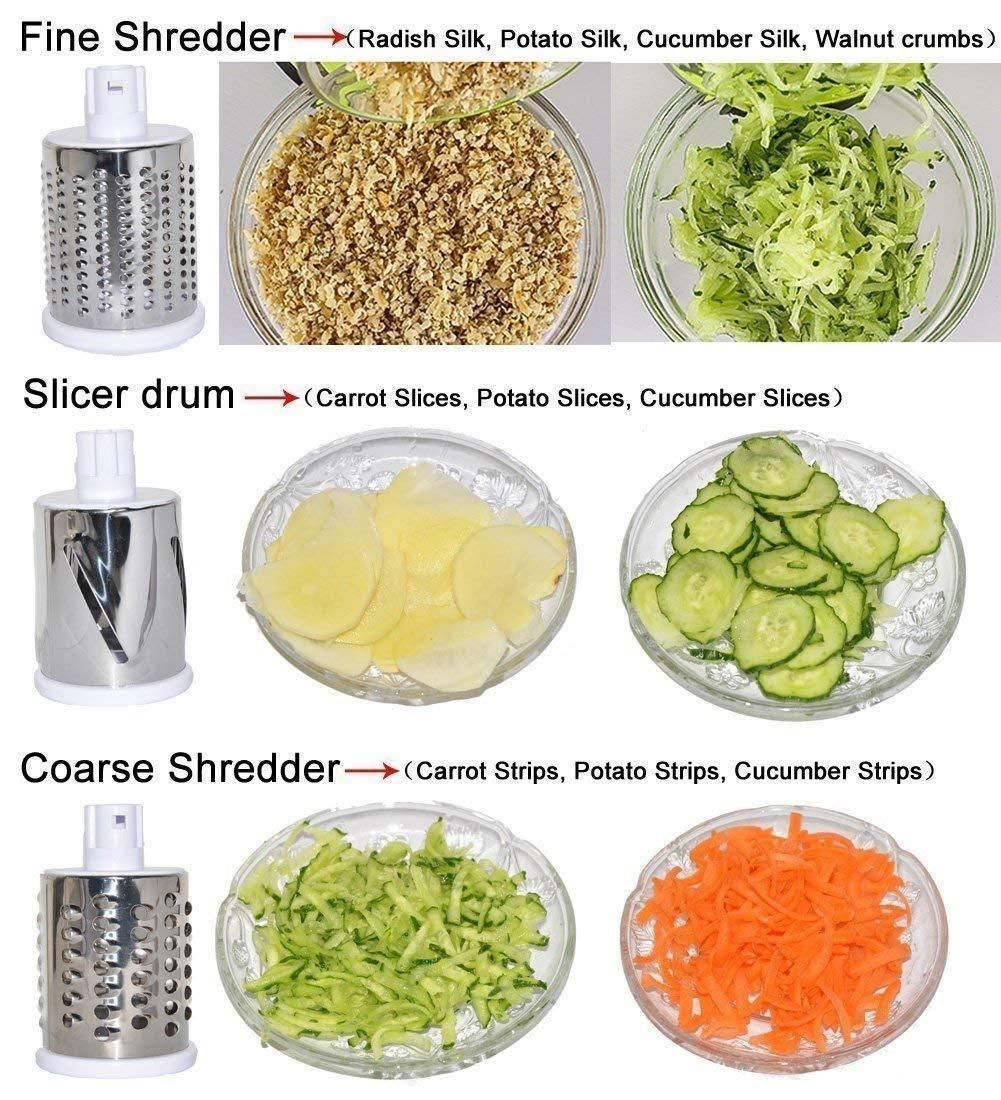 4 in 1 Rotary Drum Vegetable Grater & Slicer | Pack of 1